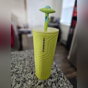 Starbucks Lime Green Tumbler with Straw